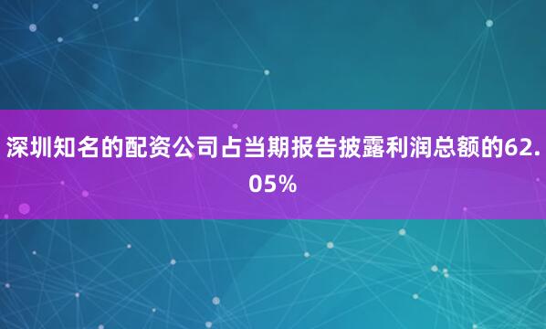 深圳知名的配资公司占当期报告披露利润总额的62.05%