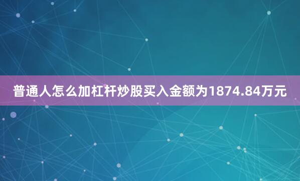 普通人怎么加杠杆炒股买入金额为1874.84万元
